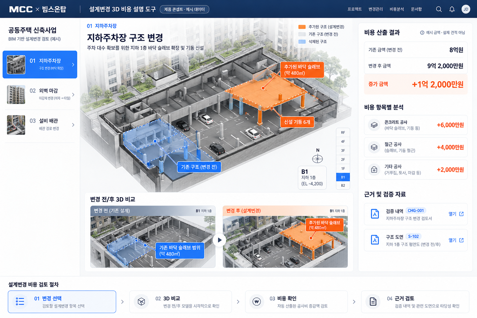 주차장 구조 제품 화면 구상